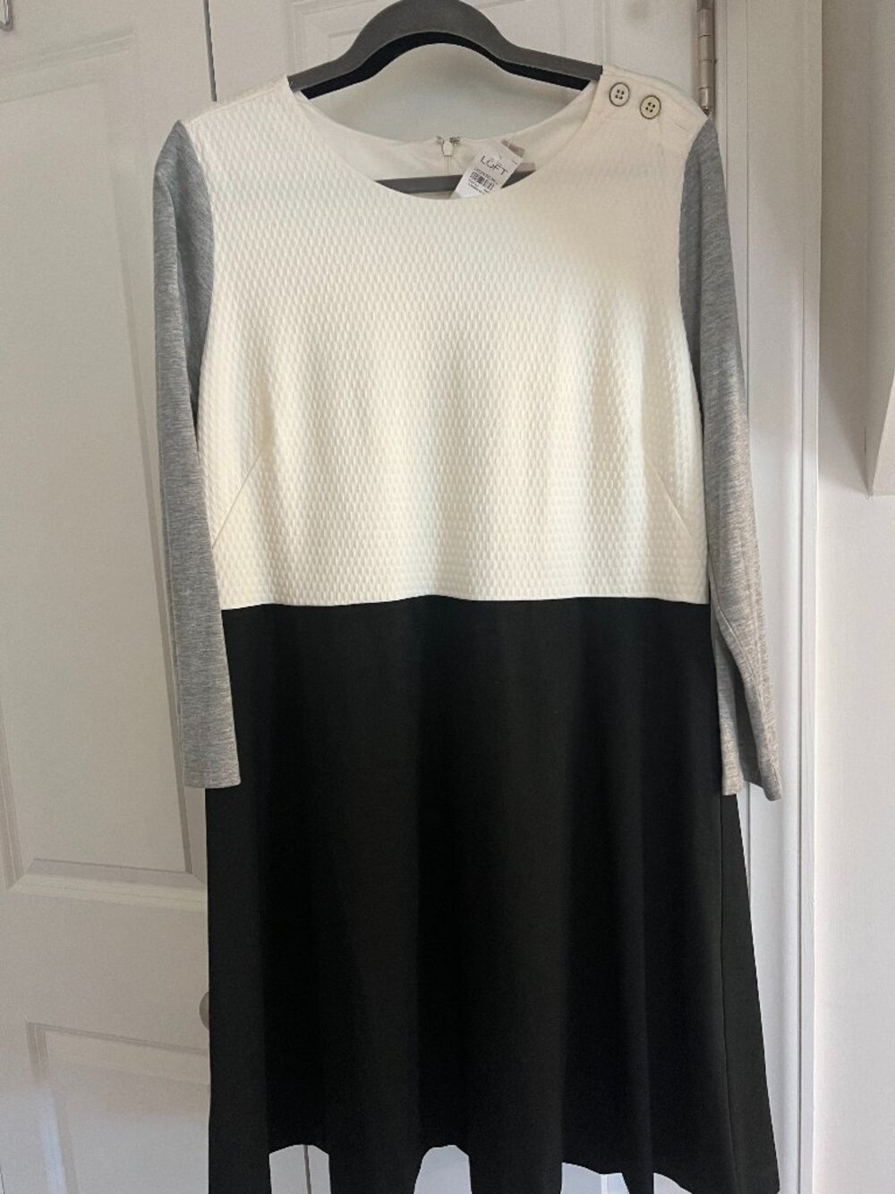 LOFT Colorblock Textured Knit Dress Size 16